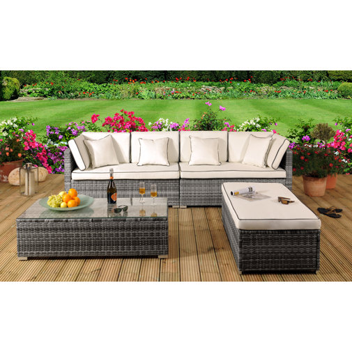 Garten Living 8-Sitzer Lounge-Set Marianna aus Rattan mit Polster